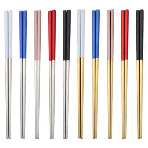 Custom Reusable Silver Hotels Chopsticks And Household Stainless Steel Metal Chopsticks Gift Box