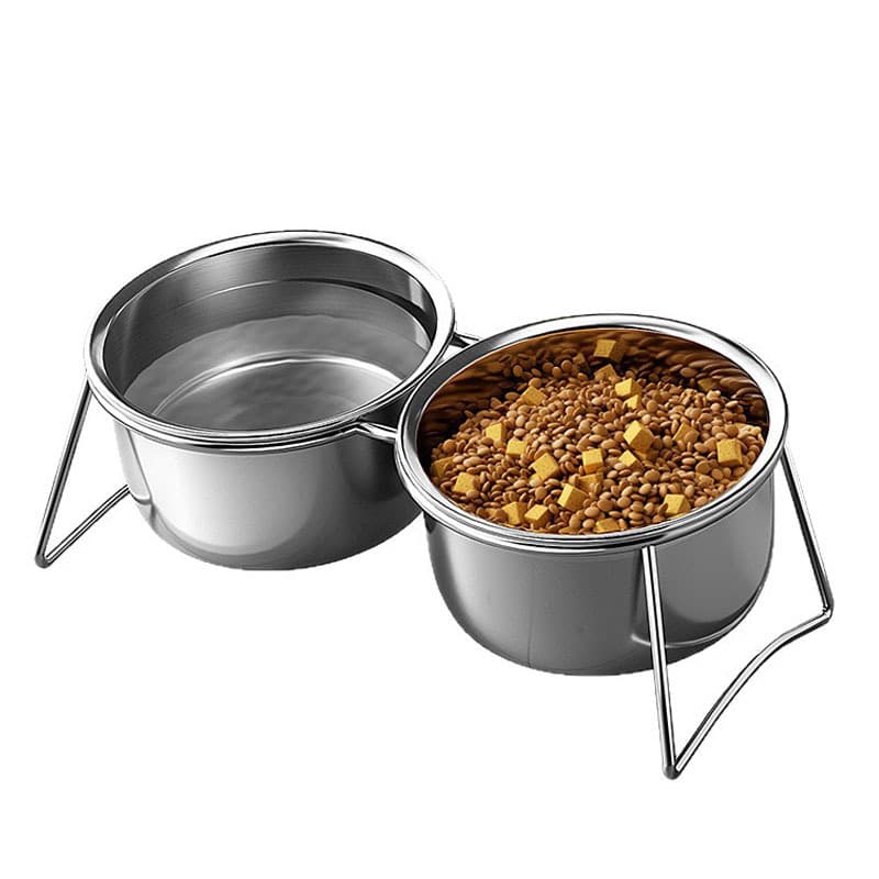 OEM ODM with Metal Stand Anti-Choking 304 Stainless Steel Pet Feeding Bowl for Dog Cat
