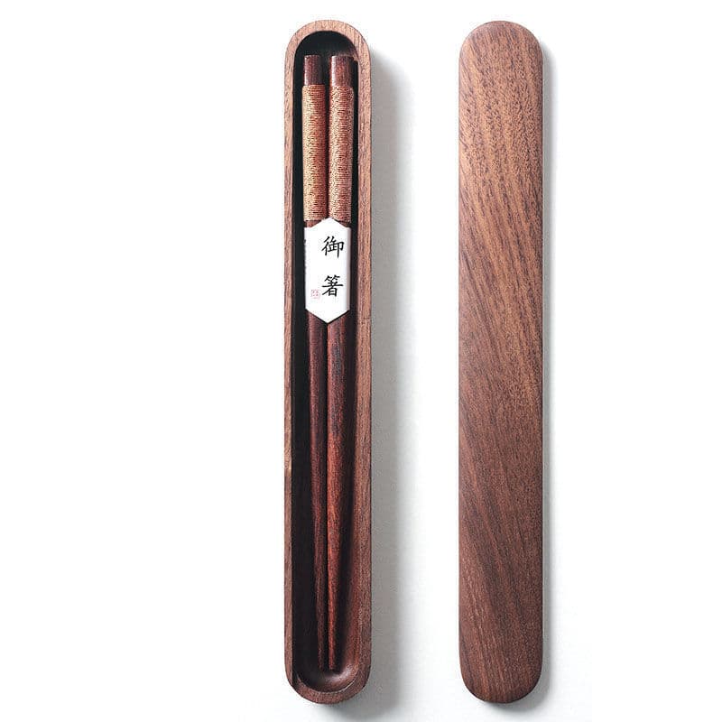 Japanese Solid Wooden Chopsticks Drawer Box Gift Student Takeaway Portable Travel Chopsticks case