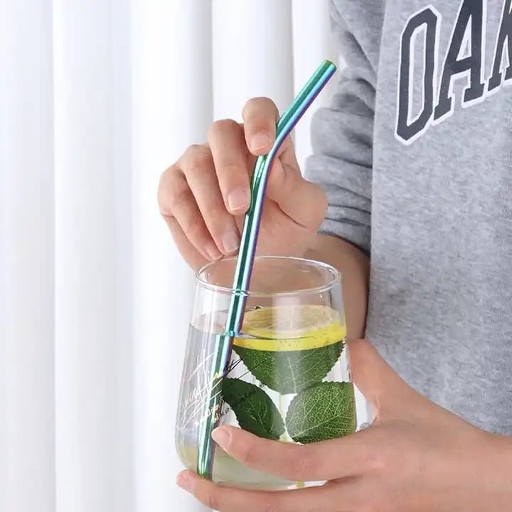 Eco Friendly 18/8 Stainless Steel Metal Drinking Straws Reusable 8mm Straws for Bar