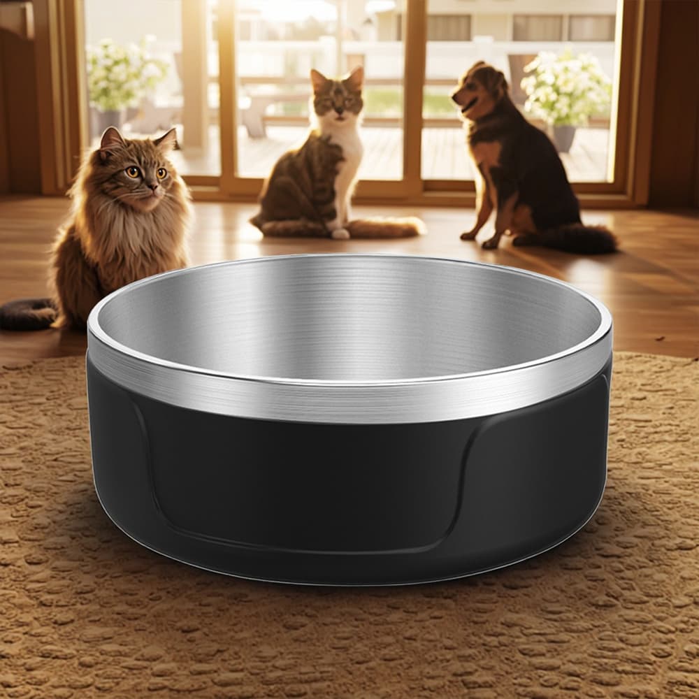 Wholesale Custom logo Pet Feeder Bowl Vacuum Insulated Dog Bowls Stainless Steel Water Dog Food Bowl Steel