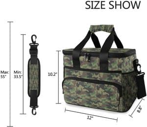 Hot selling Leakproof Reusable Insulated Cooler Lunch Bag Army Camouflage Camo Pattern Picnic Lunch Box