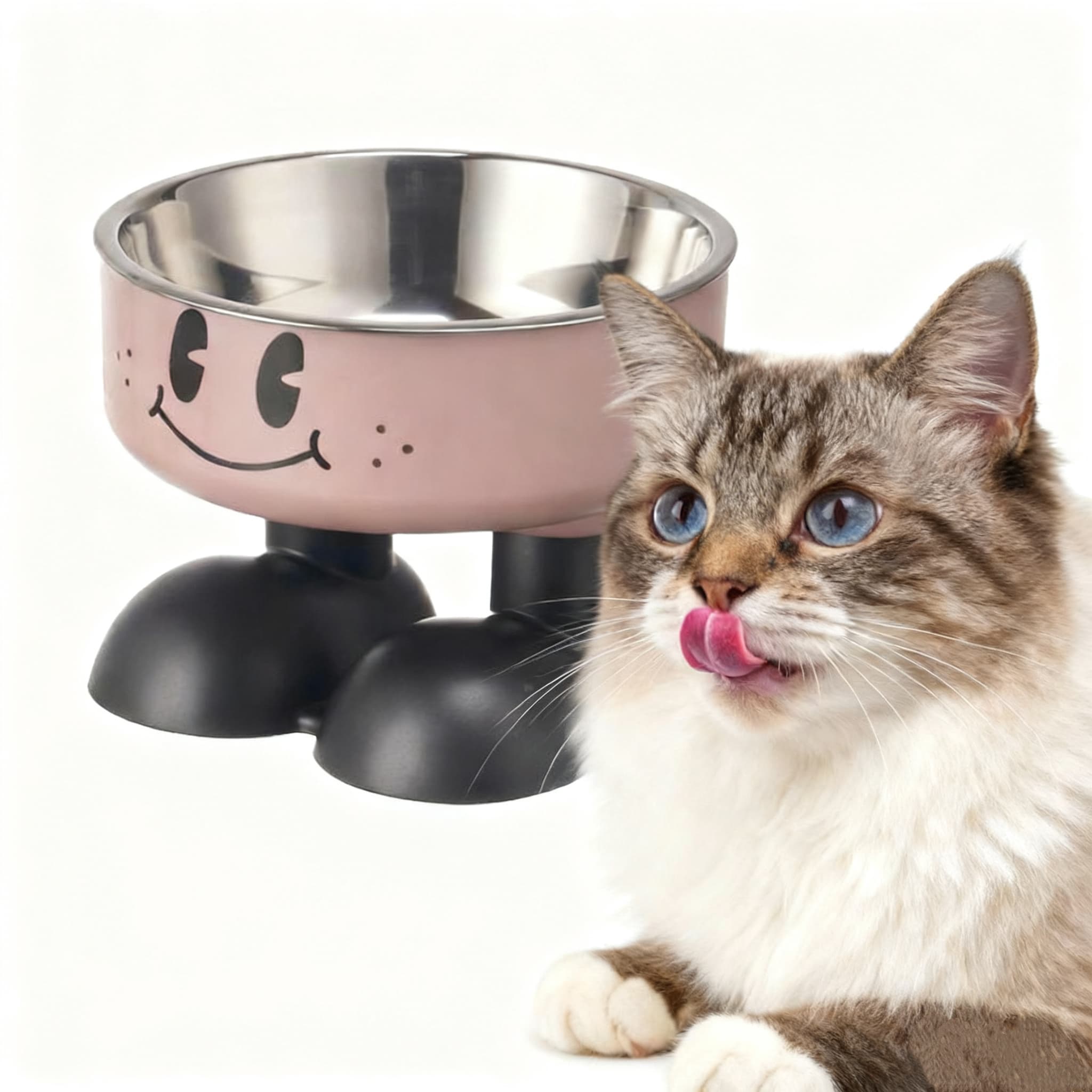 Free Samples Custom Durable Eco-friendly Cartoon Stainless Steel Cat Dog Pet Bowl