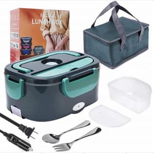 Double Plug Stainless Steel Heating Electric Insulated lunch box Food Warmer Lunch Box