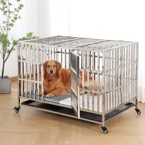 wholesale foldable stainless steel stackable dog cages dog kennels indoor dog cages for sale