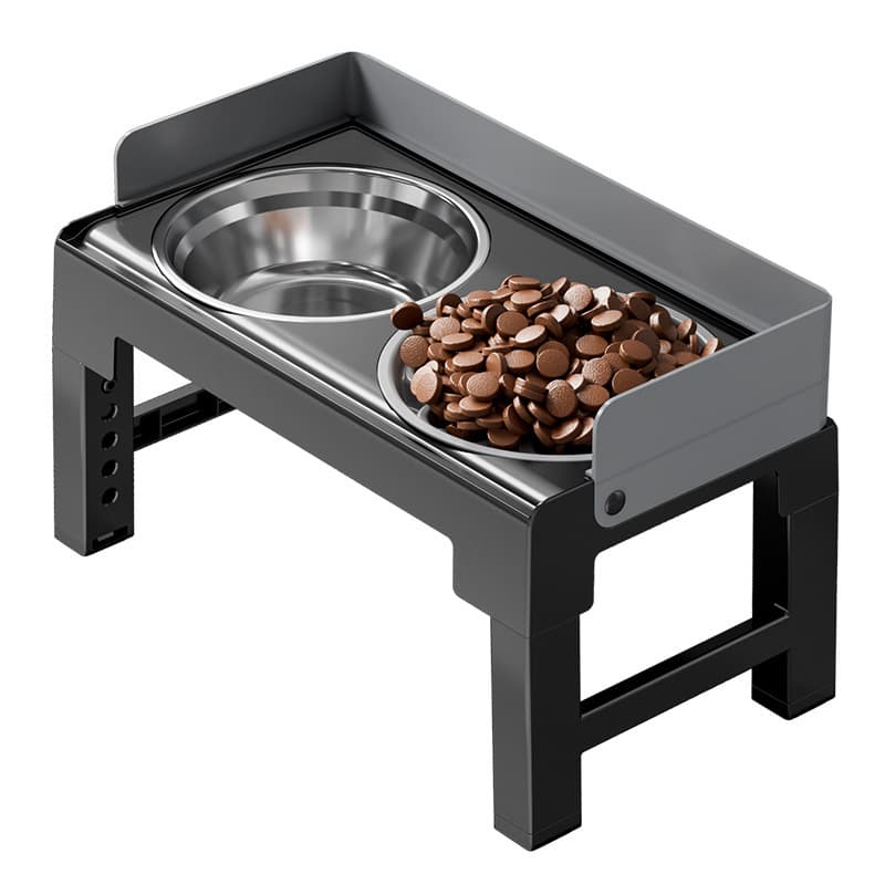 Pet Lifting Feeding Bowl Adjustable Height Angle Dog Bowl Neck Protection Anti-overturning Elevated Bowl Stainless Steel