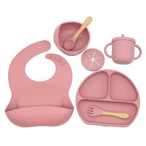 Set Plate Silicone Plate Set BPA Free Silicone Baby Feeding Set Non Toxic Food Grade Silicone Baby Bibs Suction Plate Bowl Set