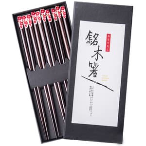Factory Hot Sale 5-Pairs Set Japanese Style Chopsticks 23cm Flowers Printing Wood Chopsticks with Gift Box