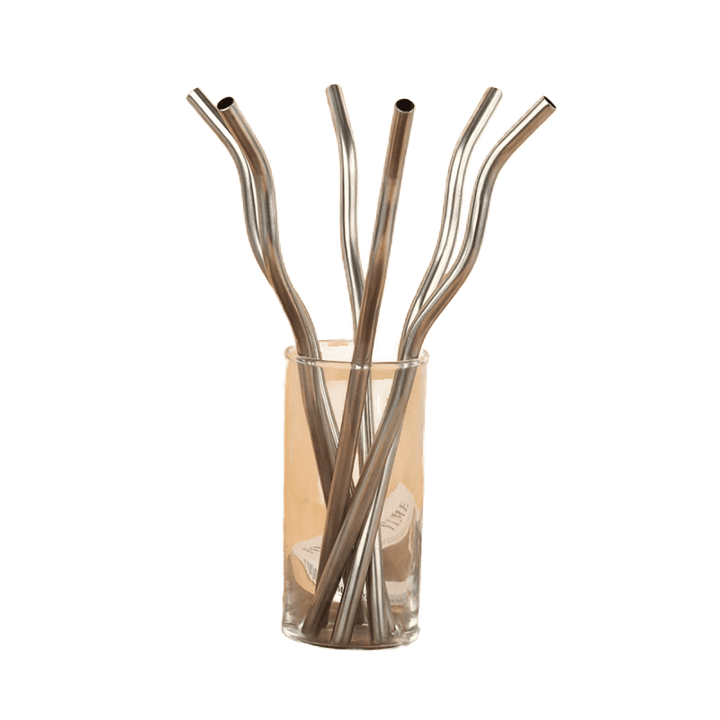Reusable Metal Straws Wavy Design Stainless Steel Drinking Straws Hot Sale Eco Friendly Package