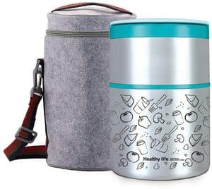 Best Vacuum Insulated Stackable Stainless Steel Thermal Lunch and Snack box 2-Tier Bento lunch box Food Container with Lunch bag