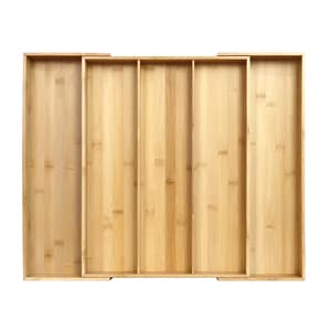 Luxury Bamboo Multifunctional Expandable Bamboo Kitchen Silverware Drawer Organizer And Utensil Cutlery Storage Tray