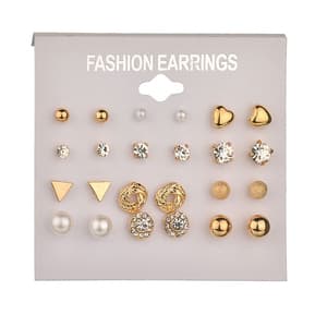 12 Pairs Set Earrings 2022 Small Stud Set For Women Vintage Decoration Earrings Set