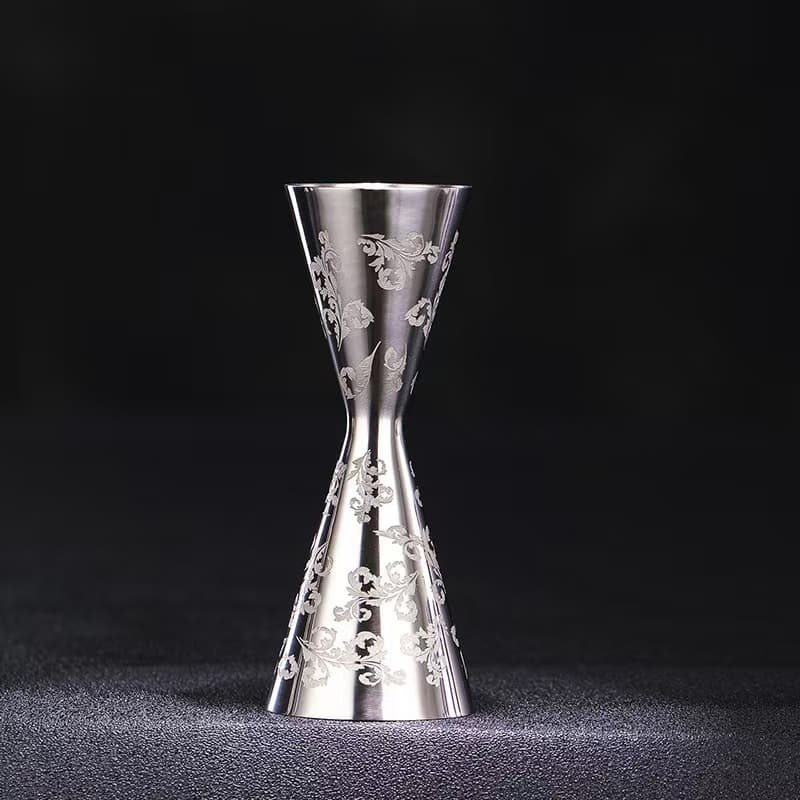 Japanese style 304 stainless steel material measuring cup with double-sided clamp for 30/60 milliliters