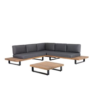 Wooden Outdoor Set 5 Seater Garden Corner Sofa Set