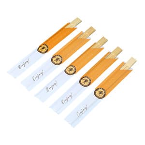 Disposable twin chopsticks bamboo custom printed individually paper wrapped sushi chopsticks