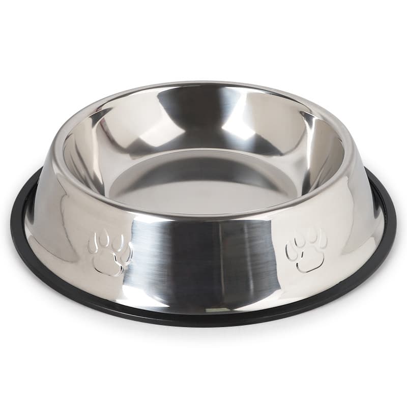 Manufacturer Wholesale Stainless Steel Pet Dog Bowl Durable Cat Food Water Bowl With Non-slip Rubber Base