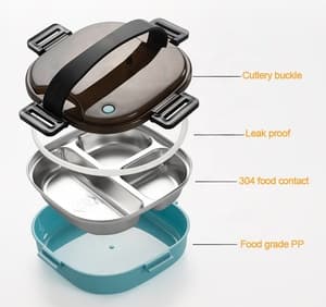 Colorful food containers insulated bento box tiffin box lunch stainless steel
