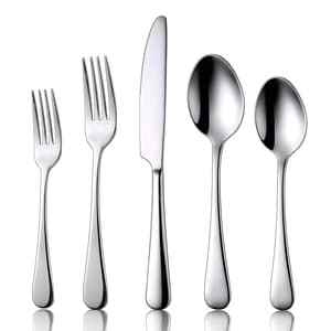 Smooth Easy Cleaning 24pcs Flatware Restaurant Hotel Silverware Spoon And Fork Set Stainless Steel Cutlery