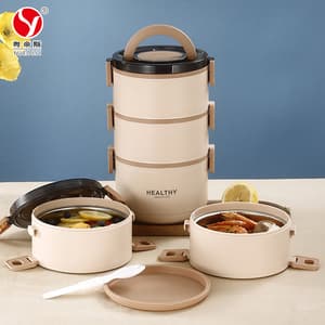 YUEDISI Insulated 3 Tires Stainless Steel Lunch Box 4 Layer Carrier Food Container Lunch Box