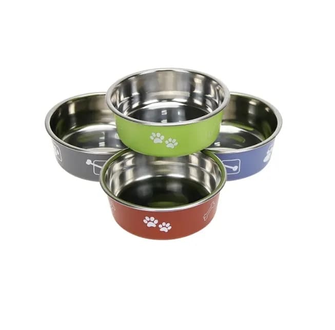 Wholesale Nonslip Color Stainless Steel Dog Bowl/Pet Bowl /Cat Bowl With Rubber Base Stainless Steel Pet Food Bow