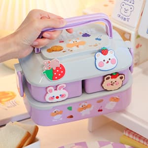 Hot Selling Plastic Microwave Lunch Box bag Portable loncheras escolares kids Insulated Lunch Box