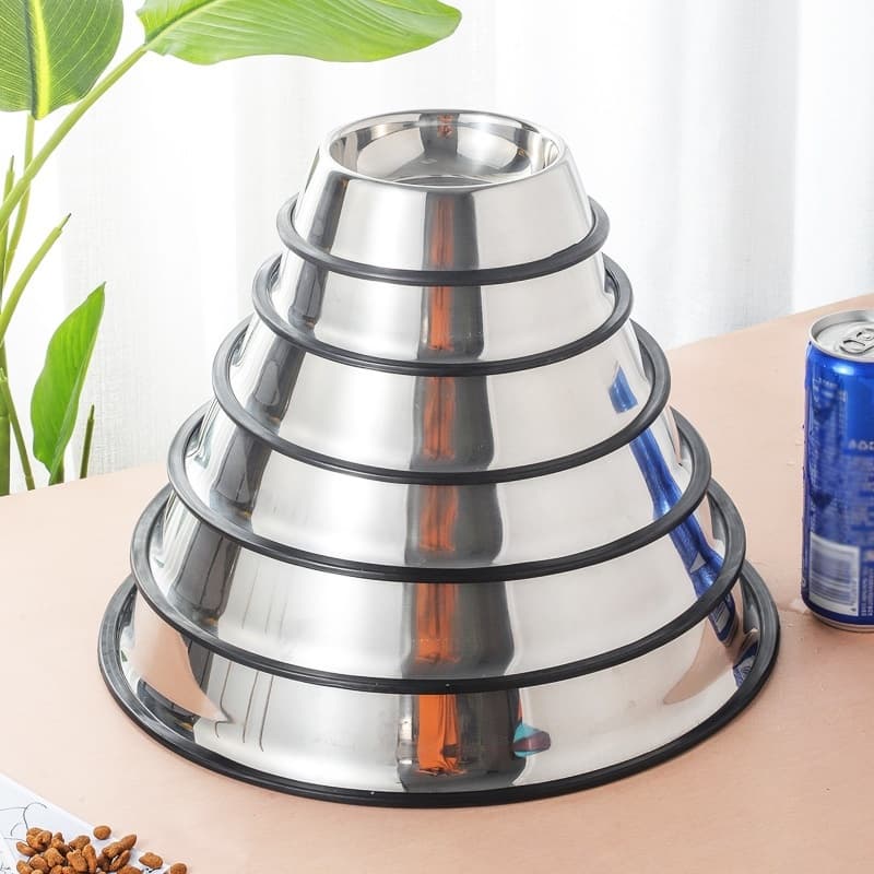 Extra Large 5L Stainless Steel Dog Bowl with Non-Slip Silicone Base Heavy Duty Metal Pet Water Food Bowl for Big Dogs