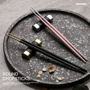 New Style Japanese Style Sushi Round Chopsticks Metal Stainless Steel luxury Reusable Chinese Chopsticks