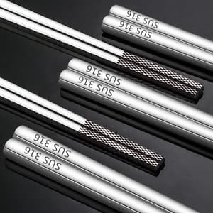 Top Seller Metal Reusable Chopsticks Stainless Steel Thickened Korean Chopsticks Sushi Cutlery Gift Custom Chopsticks with Box