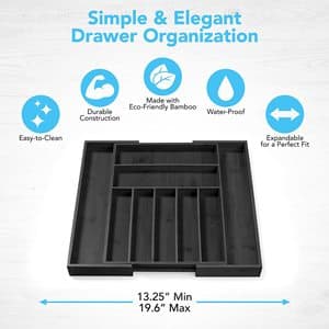 Home Home Bamboo Silverware Organizer Expandable Kitchen Drawer Organizer And Utensil Organizer With Drawer Dividers