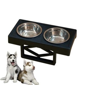 OEM Hunde Napf Feeder Non-Slip Dog Plastic Stainless Steel Elevated Bowl Double Feeding Bowl Gamelle Chien Pet Elevated Bowl