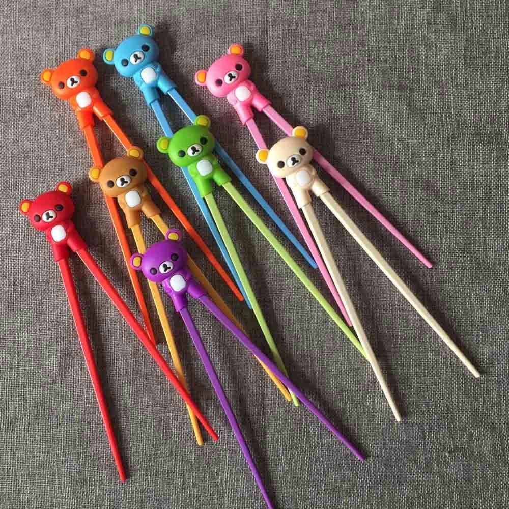 QY Kids Children Chinese Chopsticks Learner Gifts Multicolor Cute Panda Panda Cats Learning Training Chopsticks