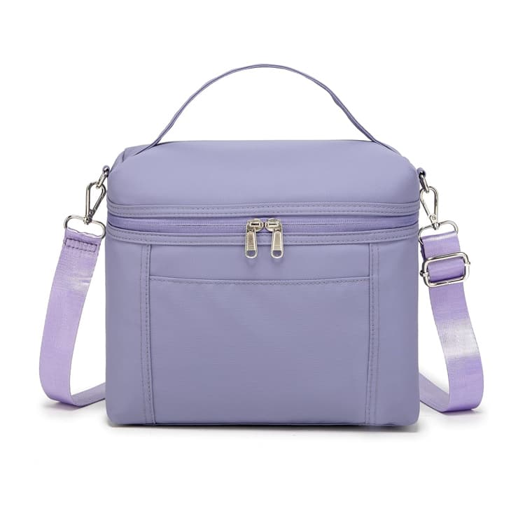 OEM Lightweight Nylon Waterproof Lunch Box for Work Natural Organic Lifestyle Insulated Purple Lunch Bags for Women Cooler Bag