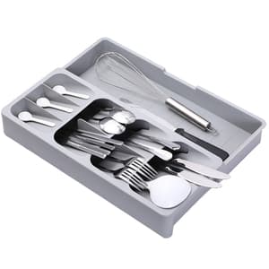 Amazon Supplier Expandable Plastic Drawer Organizer Tray for Flatware/Silverware/Cutlery /Utensil Organization