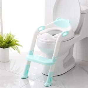 amazon top1 Portable kids toilet seat potty training seat with adjustable ladder plastic baby toilet potty color bear