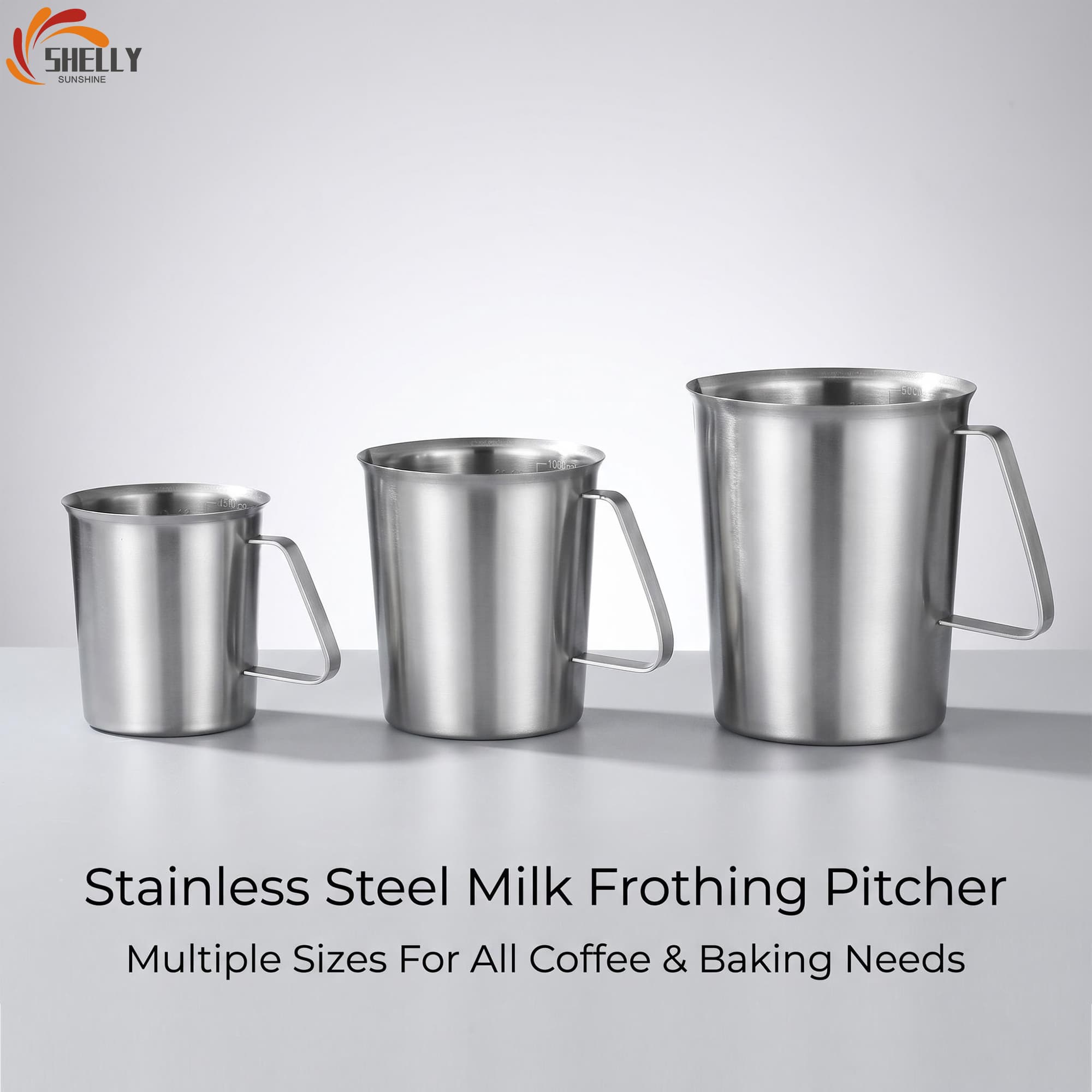 304 Stainless Steel Measuring Cup Pitcher , Multipurpose Metal Liquid Measuring Jug for Coffee Baking Household Kitchen Use