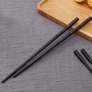 Custom logo black fiberglass chinese alloy chopsticks reusable plastic sushi chopsticks for sale
