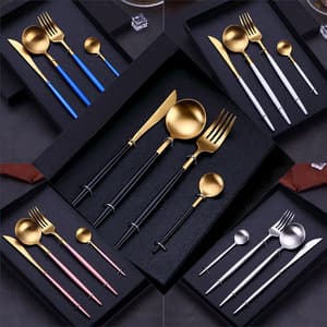 Set Chopsticks Wedding Gift Set SS304 Gold Plated Spoon And Chopsticks Set