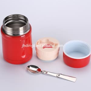 Stainless Steel Vacuum Lunch Box Double Wall Insulated Food Container With Spoon