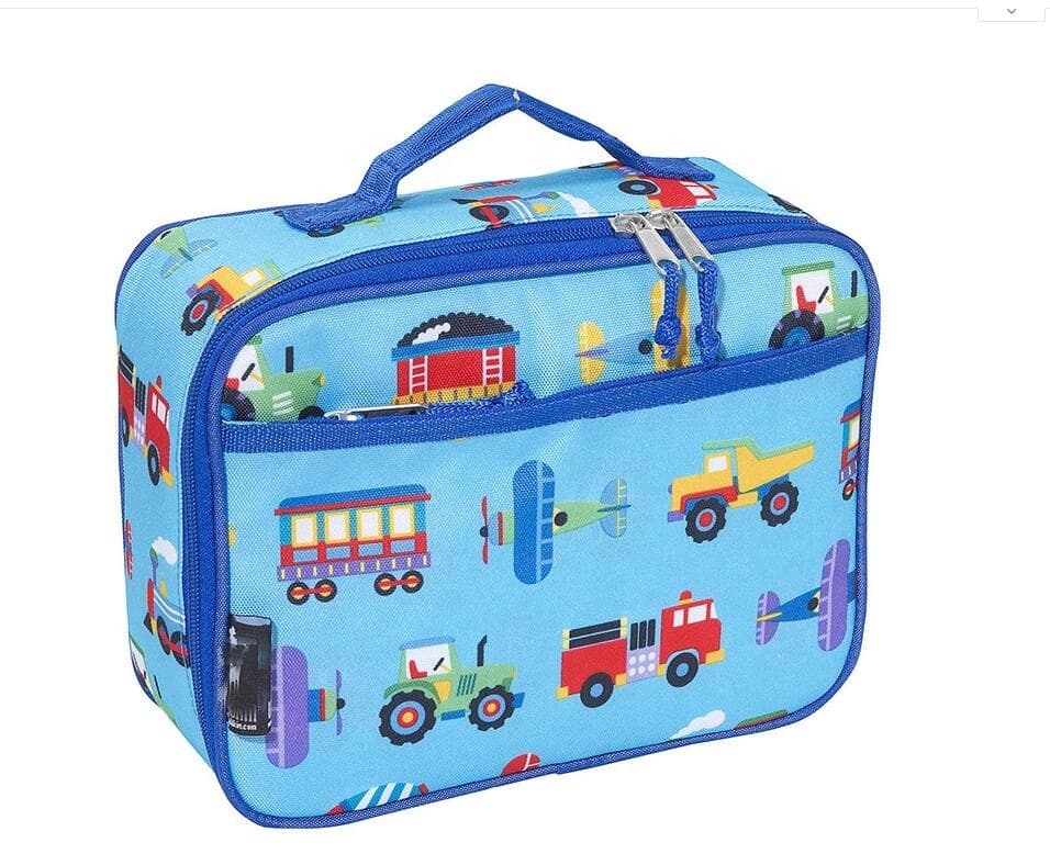 Promotional Reusable Eco Friendly Waterproof Thermal Insulated  Cute School Kids Cartoon Blue Lunch Cooler Box Bags Custom logo