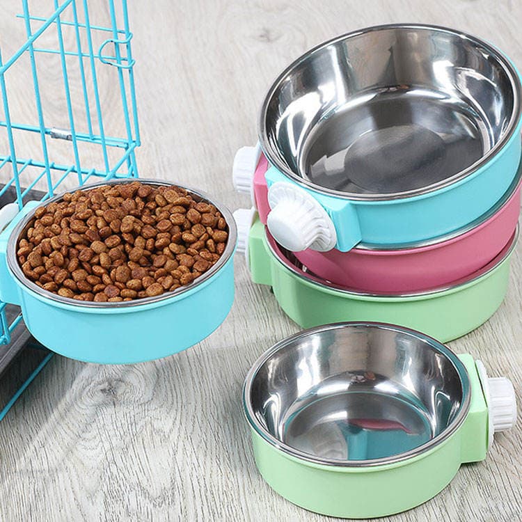 Easy to Install Detachable 2 in 1 Hanging Dog Food Bowl for Kennel