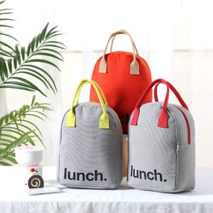 Student Insulated Lunch Canvas Bag Waterproof Portable Tote Storage Food Lunch Bag