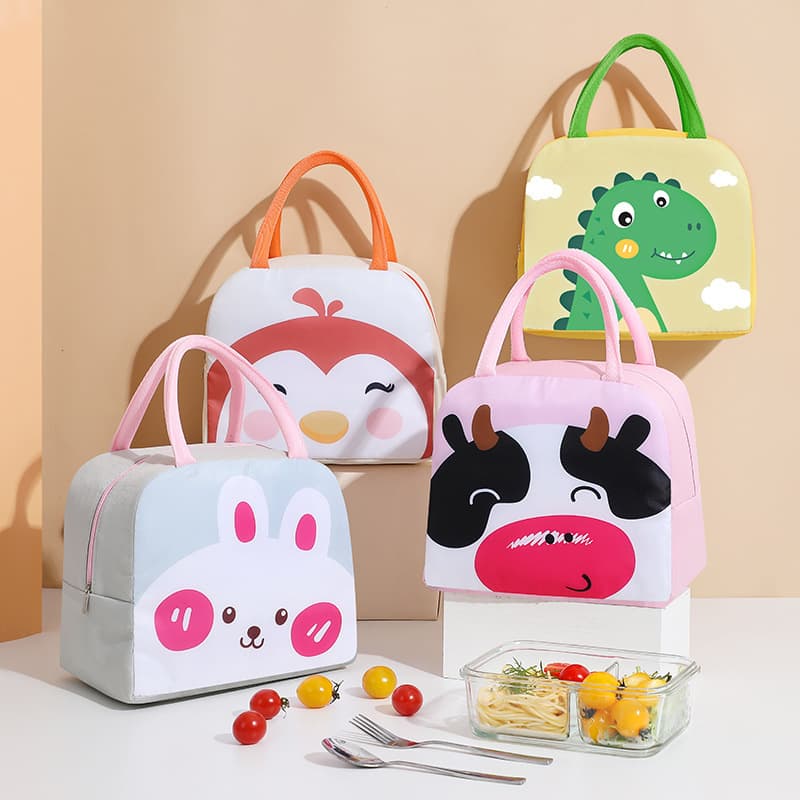Waterproof Portable Customized Cartoon Food Cooler Picnic Lunch Box School Lunch Bag Thermos Insulated Lunch Bags