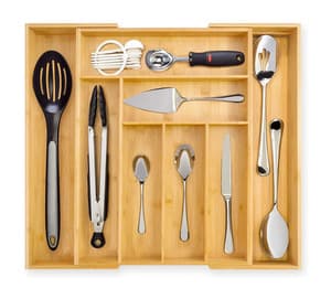 Expandable Bamboo Drawer Organizer Multifunctional Expandable Bamboo Kitchen Silverware Drawer Organizer And Utensil Cutlery Organizer Tray