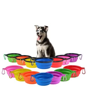 Pet adjustable dog bowl with Carabiner,1000ml dog bowl,collapsible dog water bowl