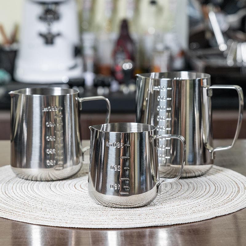 304 Stainless Steel Healthy Material Coffee Milk Froth Measuring Cup Suitable for Latte Art
