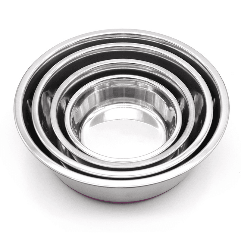 Heavy Duty Anti-Tip Stainless Steel Dog Bowl, Non-Slip Rubber Base Food and Water Feeding Bowl for Large and Small Dogs