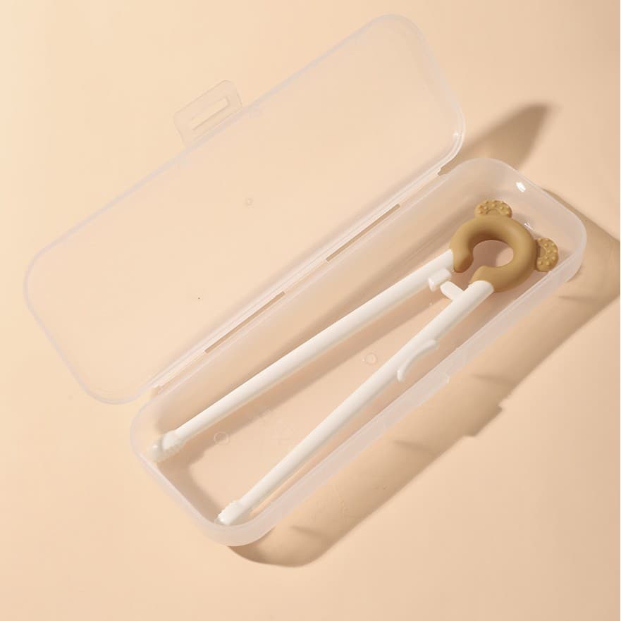 Children's Automatic Bouncing Silicone Flatware Chopsticks Eating Practice Cute Funny Little Rabbit Bear Tiger Mouth Learning