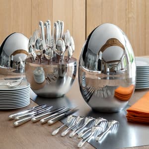 royal family elegant luxury silverware with stainless steel egg box, 24 pcs stainless steel cutlery set for gift