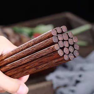 China Manufacture Safe Black Olive Wood Square Chopsticks Black Chinese Wedding Chopsticks