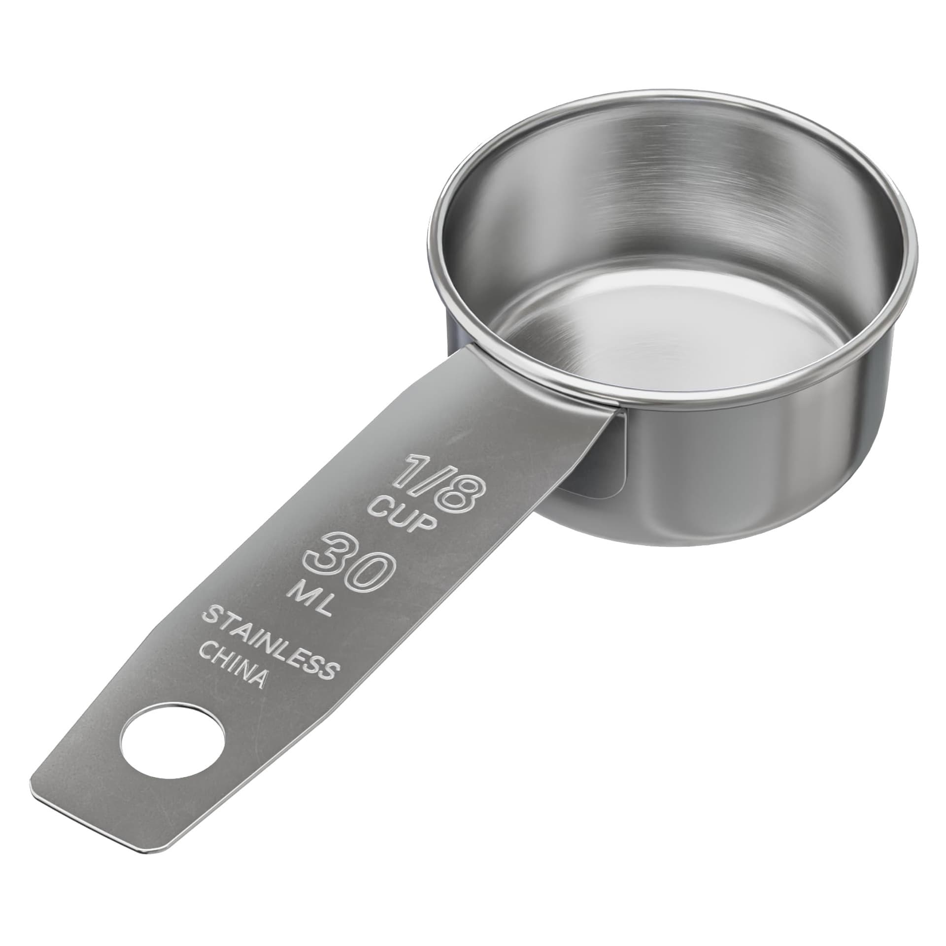 Measuring Cup Stainless Steel Measuring Cup for Dry & Wet Ingredients 2 oz (60 Ml) Metal Scoop for Cooking & Baking G26-162